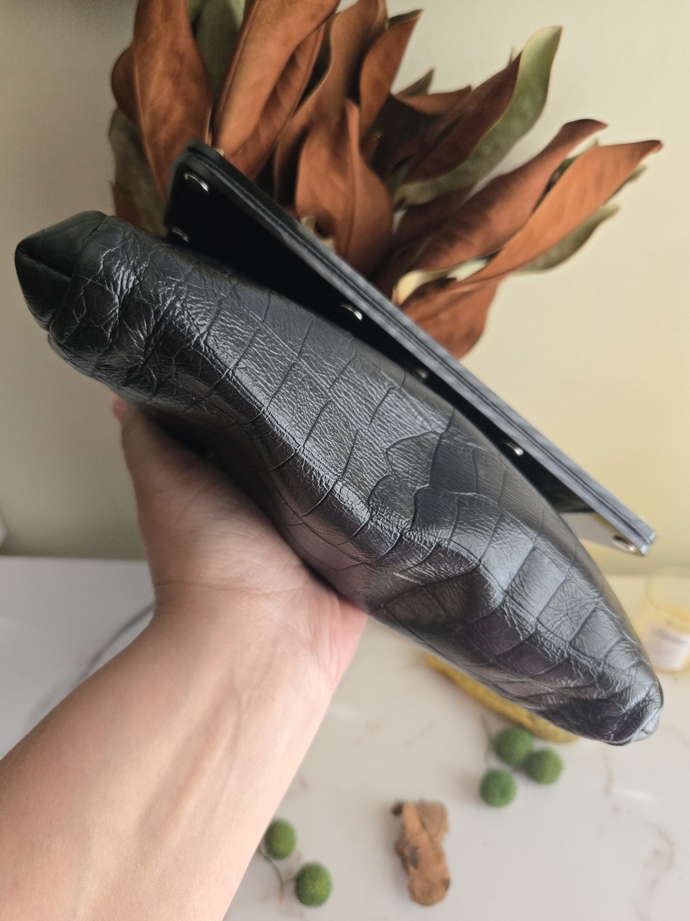 Jimmy Choo x H&M Collaboration 2009 Black Leather Star Women's Clutch - Picture 8 of 12